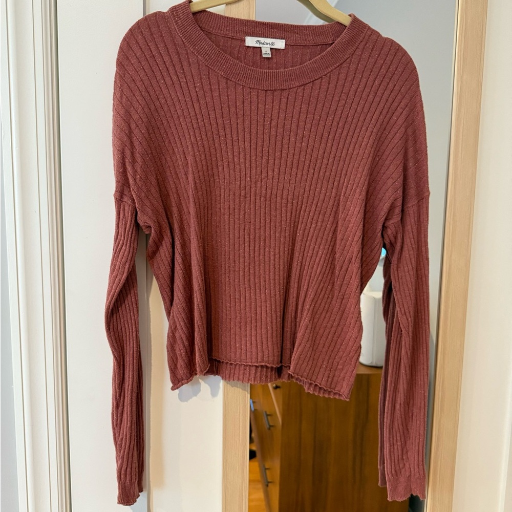 Madewell Pink Long Sleeve Shirt